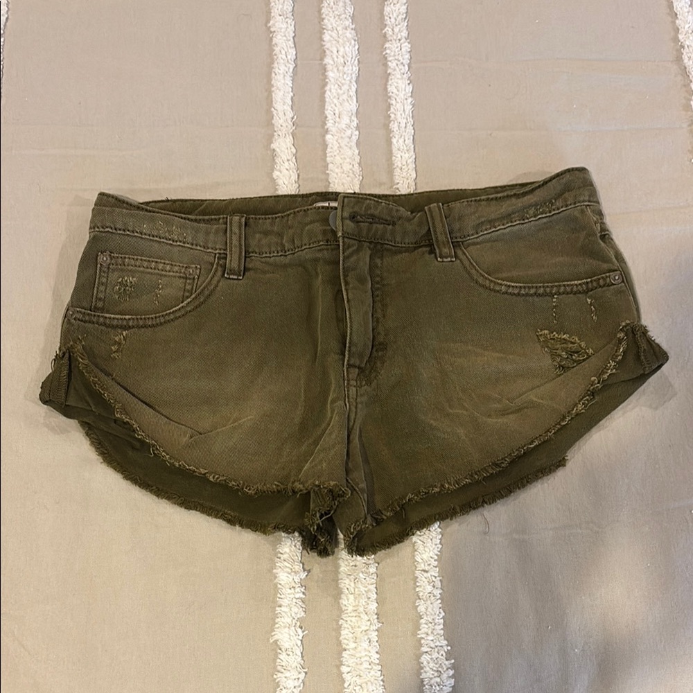 Free People Olive Green Women's Shorts